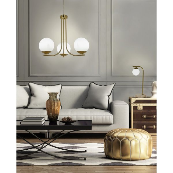 Orfeus taklampa - Matt m�ssing/opalvit