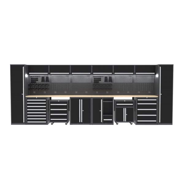 Vrksted & garage | Komplet opbevaringssystem i stl | Skuffeskabe, overskabe & vrktjsvogne