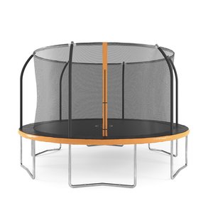 Studsmatta med säkerhetsnät - svart/orange - 425 cm - Studsmattor, Utelek