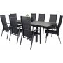 Prssebo Matgrupp (160x100) - Svart/Gr - 8 Stolar