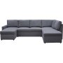 U-soffa b�ddsoffa Dream med f�rvaring - 299 cm - m�rkgr�