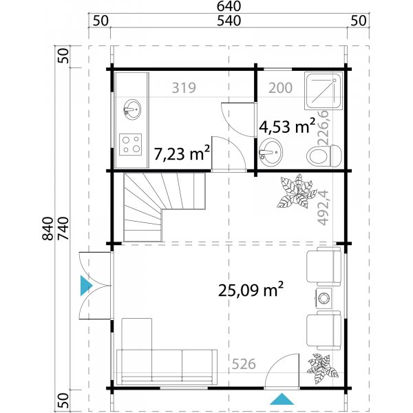 Fritidshus Mattis B - 42,5 m² Fritidshus Mattis B - 42,5 m²