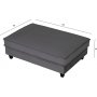 Fotpall 122x86 cm m�rkgr� sammet - Brandy