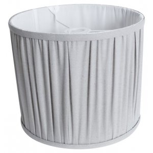 Lampsk�rm veckad �38 cm  - Gr�tt linne