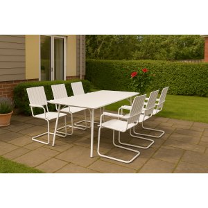 Matgrupp Holmsund bord 180 cm med 6st stolar - Vit Matgrupp Holmsund bord 180 cm med 6st stolar - Vit