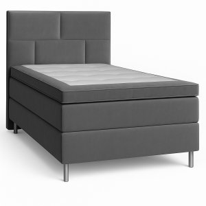 S�ng 90x200 cm - Gr� sammet - Hilton Deluxe