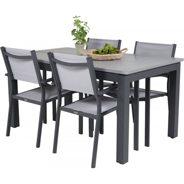 Ekenäs Matgrupp (152x90) - Svart/Grå - 4 Stolar Ekenäs Matgrupp (152x90) - Svart/Grå - 4 Stolar