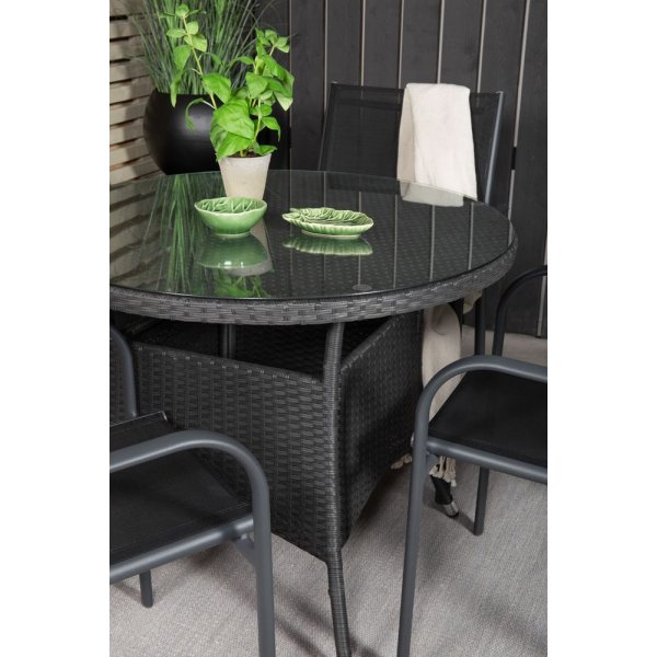 Frubol Matgrupp (�90) - Svart - 4 Stolar