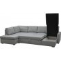 U-soffa b�ddsoffa T�rn� v�ndbar med f�rvaring - 304 cm - ljusgr�