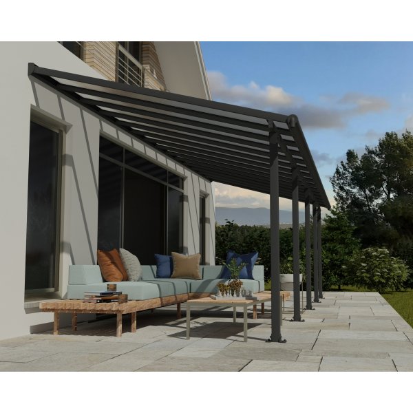 Canopia Olympia Altantak i Aluminium 3 x 8,5 - Mrkgr/klarglas