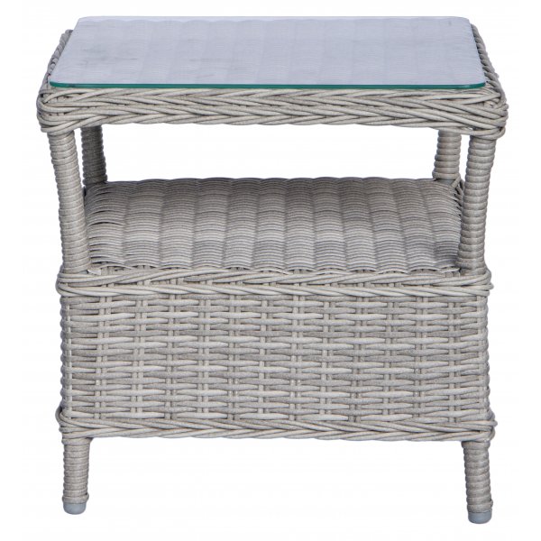 Balkonset; 2 Stühle und Tisch 48 x 48 cm grau/Rattan - Tor/Mercury + Reinigungsspray für Gartenmöbel Balkonset; 2 Stühle und Tisch 48 x 48 cm grau/Rattan - Tor/Mercury + Reinigungsspray für Gartenmöbel