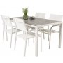 Ervalla Matgrupp (150x90) - Vit/Gr - 4 Stolar