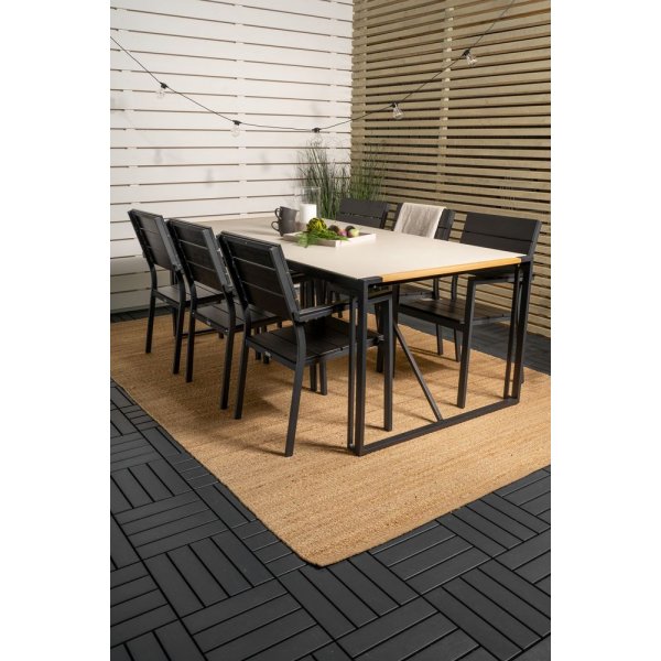 Tornsborg Matgrupp (200x100) - Svart/Grå - 6 Stolar Tornsborg Matgrupp (200x100) - Svart/Grå - 6 Stolar