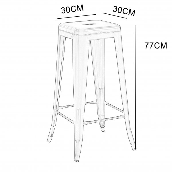 Iris barstol i svart metall - Sitth�jd 77 cm