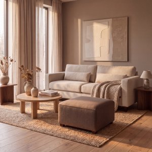 Sofa 218 cm Lys Beige Aftageligt Betræk - Montana Sofa 218 cm Lys Beige Aftageligt Betræk - Montana