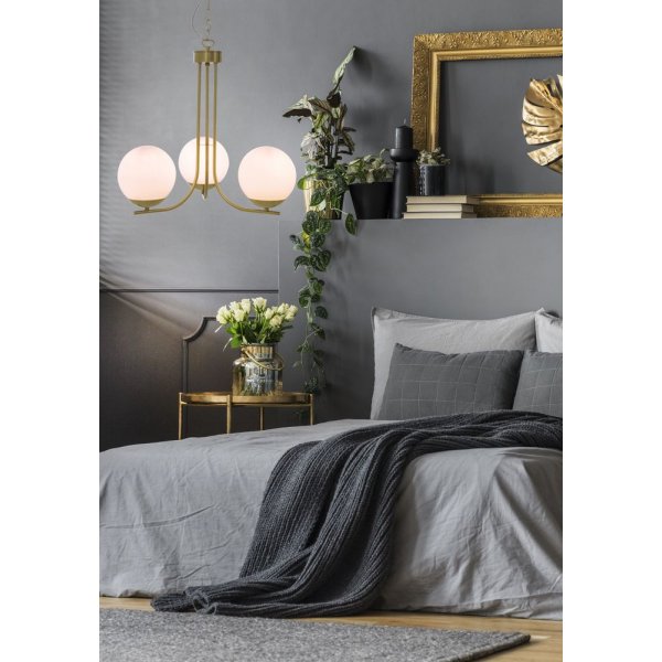 Orfeus taklampa - Matt m�ssing/opalvit