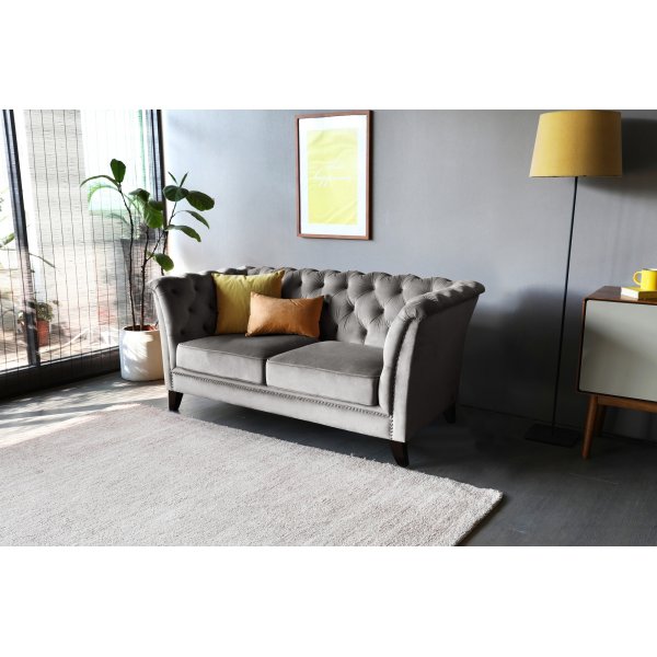 Soffa 2-sits chesterfield gr� - Henry
