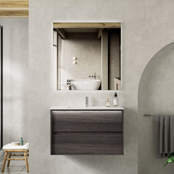 Badezimmerpaket - Monaco | Soft-Close-Schubladen & LED-Spiegel | 80 cm