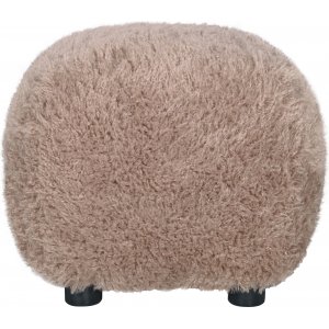 Fluffy sittpuff i brungr�tt h�rigt tyg