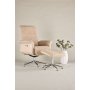 Fåtölj med fotpall Hagön - beige teddy whitewash Fåtölj med fotpall Hagön - beige teddy whitewash