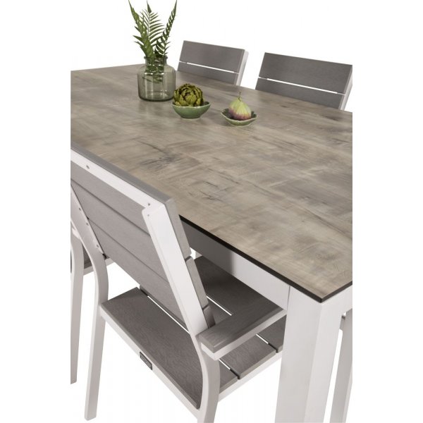 Tottarp Spisegruppe (205x100) - Hvid/Grå - 6 Stole Tottarp Spisegruppe (205x100) - Hvid/Grå - 6 Stole