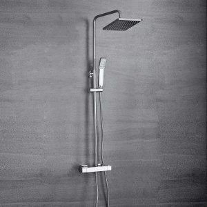 Komplett takduschset med handdusch | H&ouml;gblankt rostfritt st&aring;l