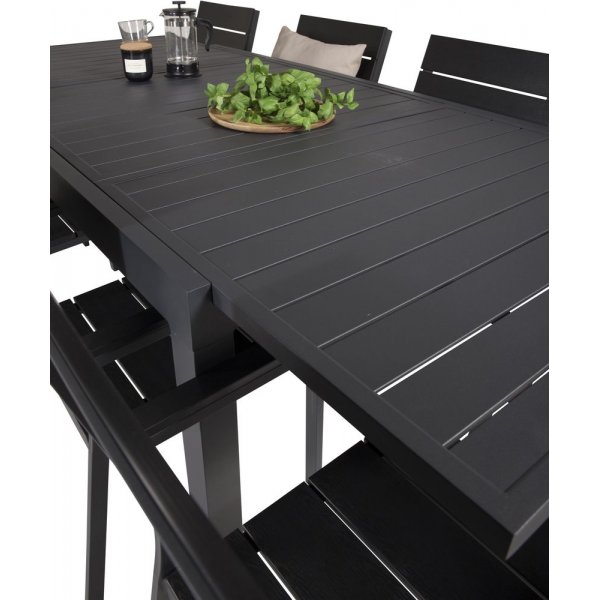 Holma Matgrupp (160x100) - Svart - 8 Stolar