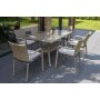 Matgrupp Sumba bord + 6 stolar - Beige melerad