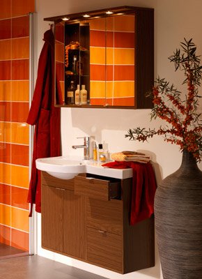 M�belpaket Moon 900 med spegelsk�p - Valn�t