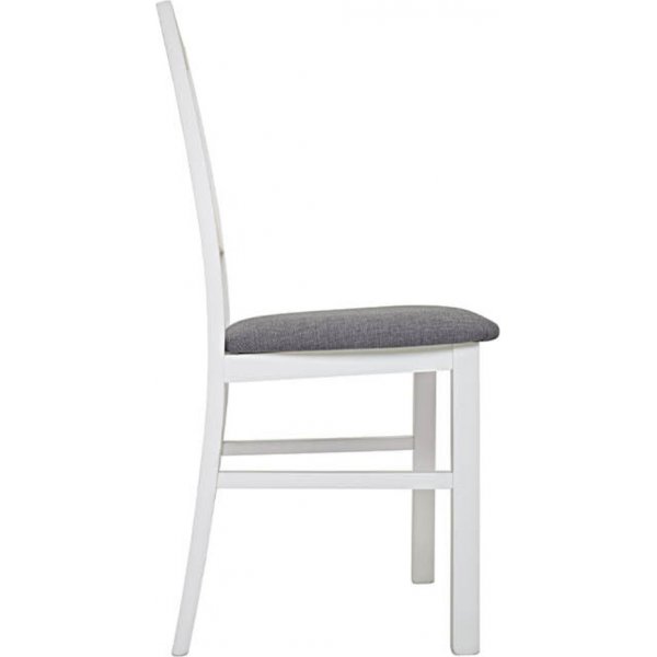 Matstol vit med gr� sits