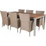 Salstad Matgrupp (200x100) - Natur/Silver - 6 Stolar