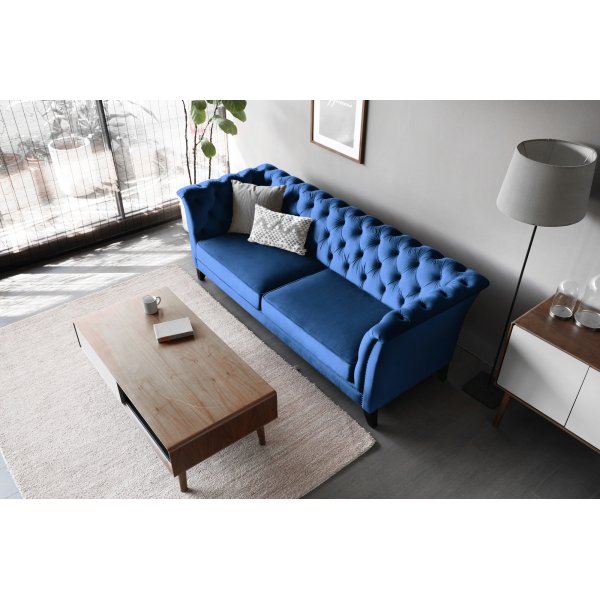 Soffa 3-sits Chesterfield Bl� - Milton