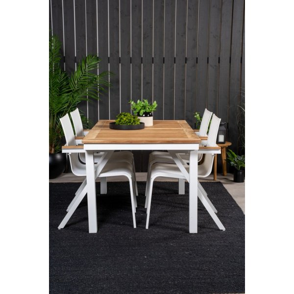 Dotorp Matgrupp (160x90) - Vit/Natur - 4 Stolar Dotorp Matgrupp (160x90) - Vit/Natur - 4 Stolar