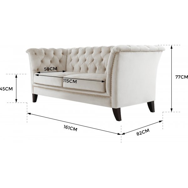 Soffa 2-sits chesterfield blå - Milton Soffa 2-sits chesterfield blå - Milton
