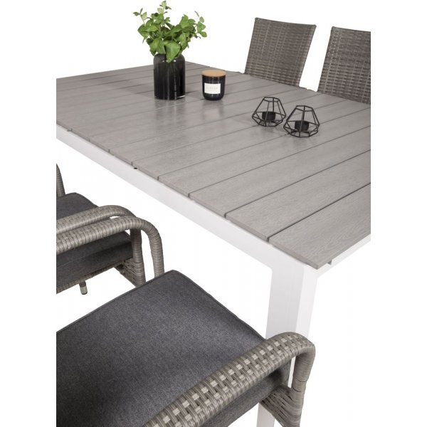 Pr�ssebo Matgrupp (160x100) - Gr�/Vit - 6 Stolar