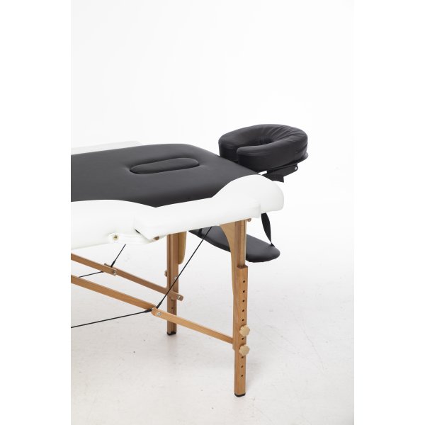 Massagebnk med trben - 3 zoner - Svart/vit
