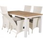 Dotorp Matgrupp (160x90) - Vit/Natur - 4 Stolar
