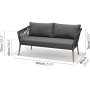 Ipanema udendrs loungest i teak- og olefinstof med sofa, 2 lnestole og sofabord - Gr