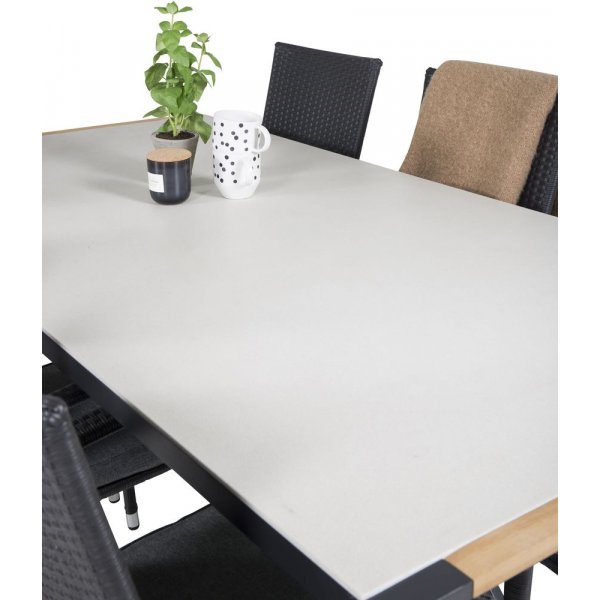 Tornsborg Matgrupp (200x100) - Svart/Grå - 6 Stolar Tornsborg Matgrupp (200x100) - Svart/Grå - 6 Stolar