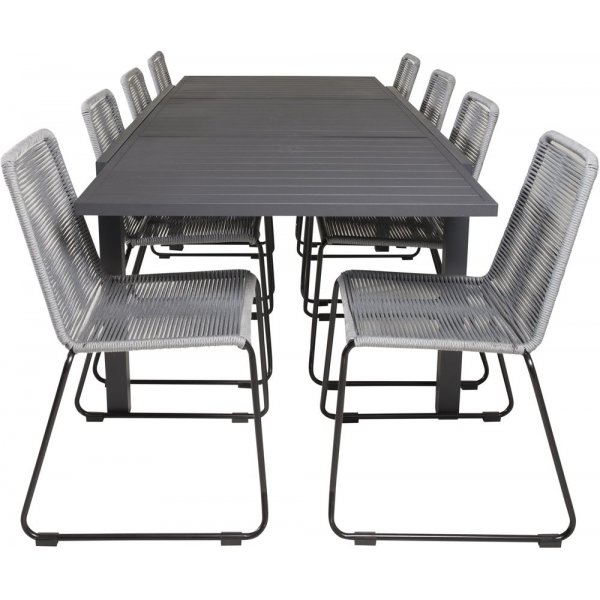 Holma Matgrupp (160x100) - Svart - 8 Stolar