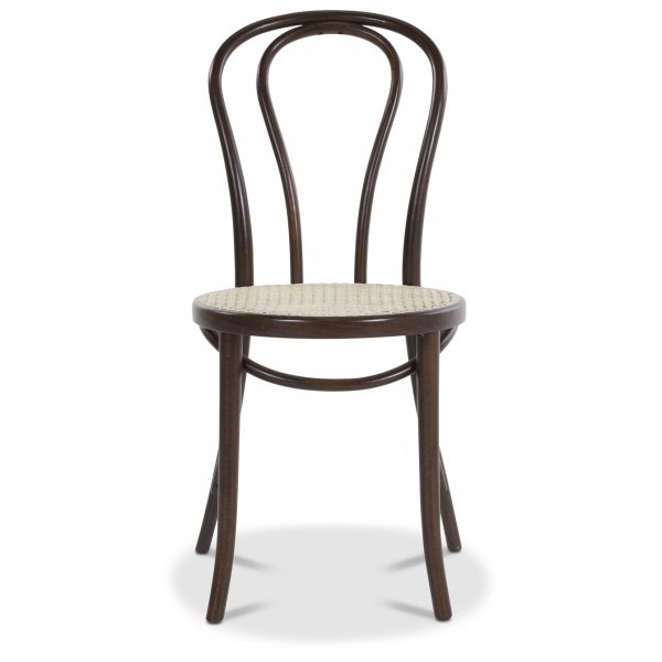 No 18 matstol med rottingsits - Brun