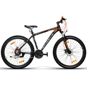 Läs mer om Mountainbike 27,5 Snow Leopard Aluminium - Orange/blå + Cykellampa - Mountainbikes, Cyklar