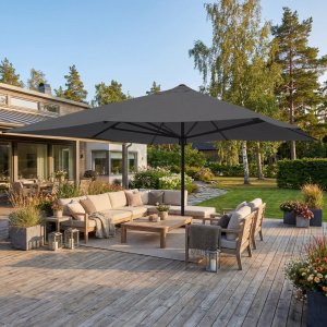 Stor firkantet parasol 5x5m - Gr�