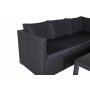 Loungegruppe Kuba sofagruppe + bord - sort syntetisk rattan / sorte hynder