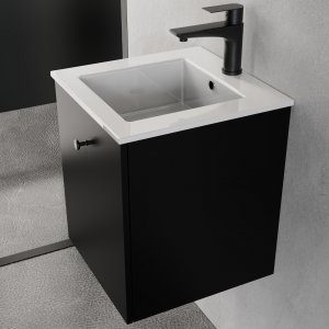 Lille kommode 40 cm | Undermonteret vask | Vilmer sort Lille kommode 40 cm | Undermonteret vask | Vilmer sort