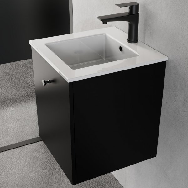 Liten kommod 40 cm | Nedsnkt handfat | Vilmer svart