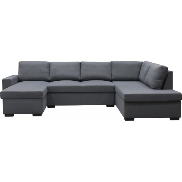 U-soffa Solna v�ndbar - 309 cm - m�rkgr�