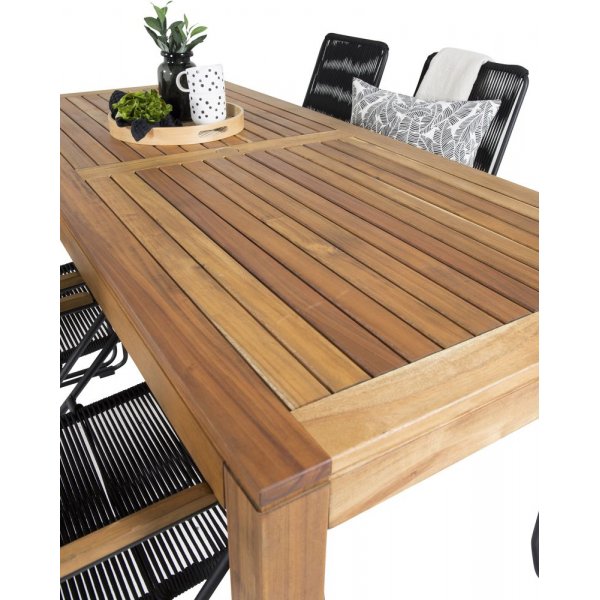 Lekvall Matgrupp (200x90) - Svart/Natur - 6 Stolar Lekvall Matgrupp (200x90) - Svart/Natur - 6 Stolar