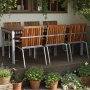Alva Esstisch inkl. 6 Sthle - Teak / verzinkter Stahl