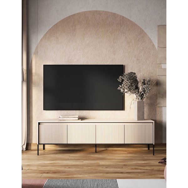 TV-b�nk med LED - Beige/svart